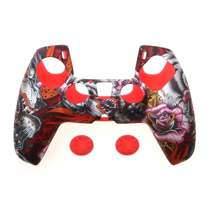 Housse de protection en silicone - pour manette PS5 - avec capuchons de pouce