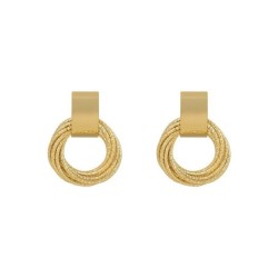 Elegant golden round earrings - multiple circlesEarrings