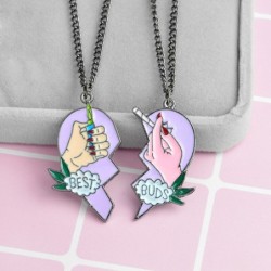 Heart shaped pendant with necklace - "Best Friends" - 2 piecesNecklaces