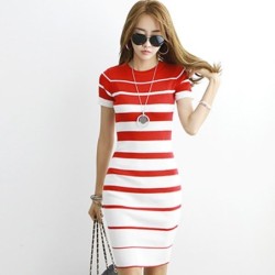 Vintage knitted striped dressDresses