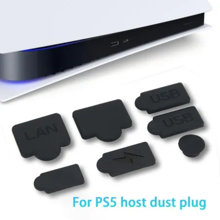 Bouchons anti-poussière en silicone - pour console PS5 - 7 pièces