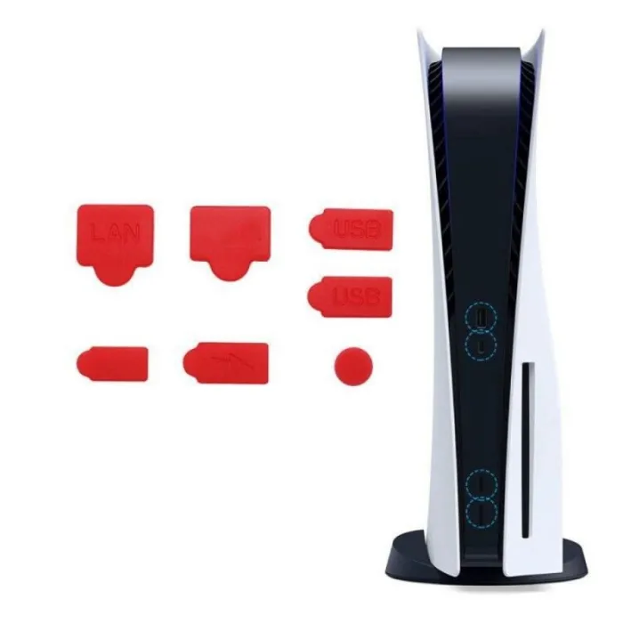Bouchons anti-poussière en silicone - pour console PS5 - 7 pièces
