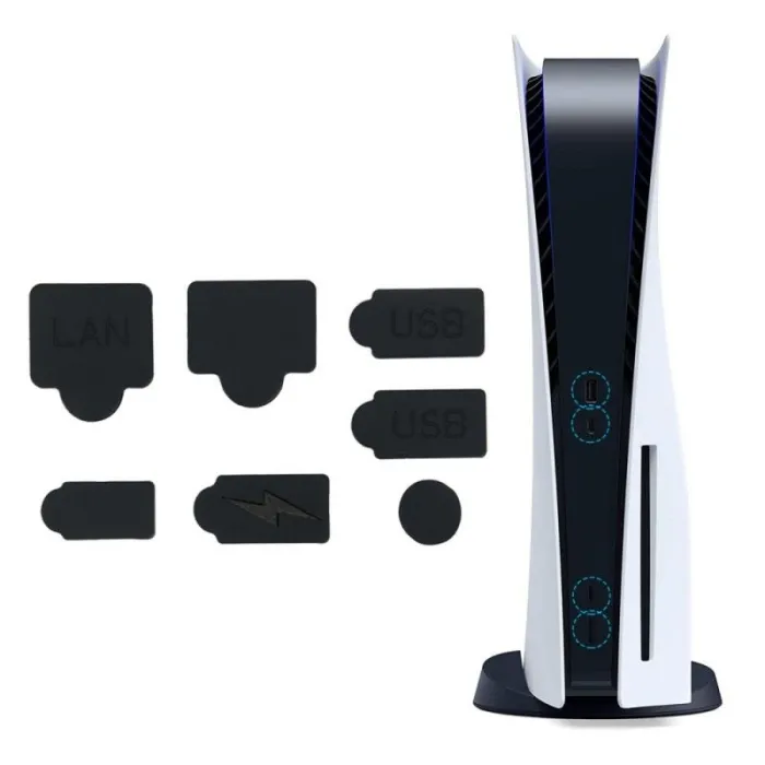 Bouchons anti-poussière en silicone - pour console PS5 - 7 pièces