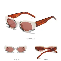 Lunettes de soleil rectangle style punk - avec décoration serpent