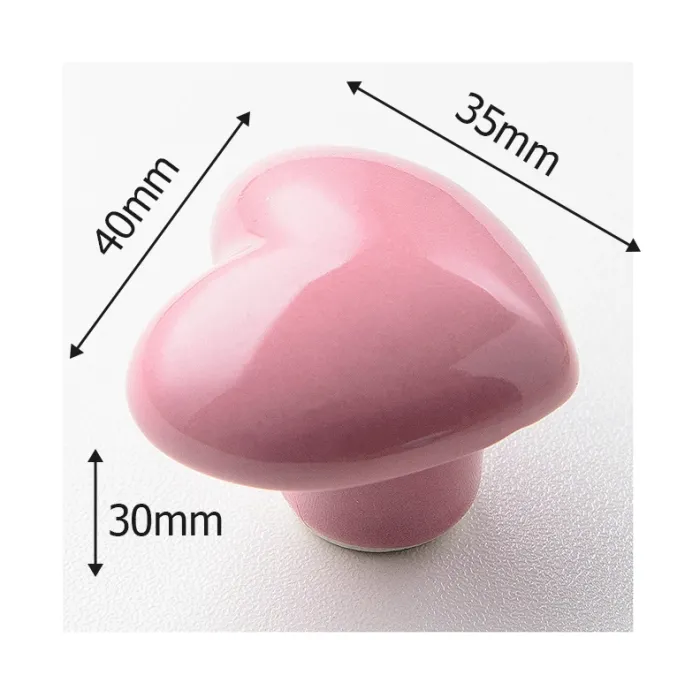 Poignées de meubles en forme de coeur - boutons en céramique