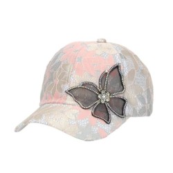 Summer baseball cap - flowery lace / butterflyHats & Caps