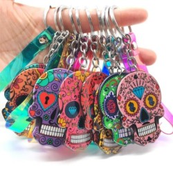 Colorful Mexican skull - keychain