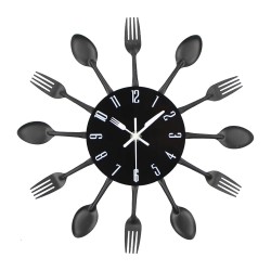 Modern wall clock - with kitchen cutleryClocks