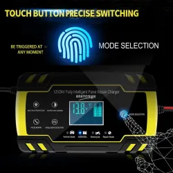 Chargeur de batterie de voiture - entièrement automatique - LCD numérique - 12V-24V - 8A