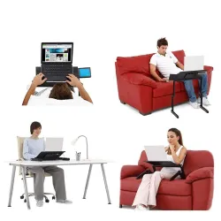 Support multifonction pour tablette/ordinateur portable - table - avec tapis de souris - réglable - pliable