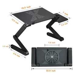 Support multifonction pour tablette/ordinateur portable - table - avec tapis de souris - réglable - pliable