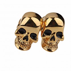 Gold skull skeleton head cufflinks
