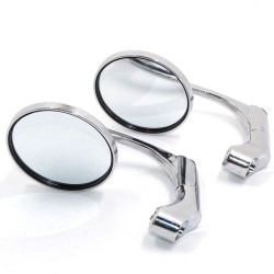 Universal motorcycle aluminum chrome round bar-end mirrorsMirrors