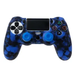 PS4 Pro Slim Controller skull silicone gamepad cover case & 2 joystick capsControllers