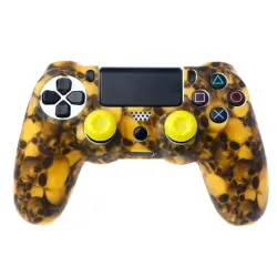 PS4 Pro Slim Controller skull silicone gamepad cover case & 2 joystick capsControllers