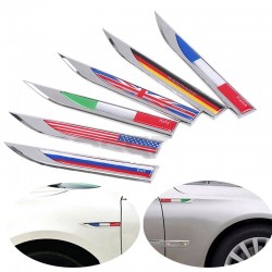 Germany - Italy - England - France - US - Swedish - Canada flag - metal car sticker - 2 piecesStickers