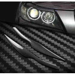 Auto headlights eyebrows stickers pour 2005 - 2011 BMW E90 E91 4DR - fibre de carbone