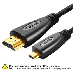 Gold plated 3D 1080P HDMI to micro HDMI - D-type male to HDMI male - cableCables
