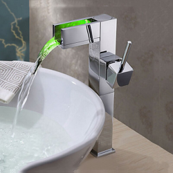 Bathroom sink faucet with color changing LEDFaucets