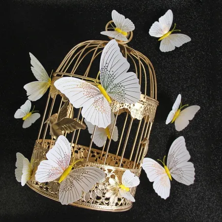 papillon 3D - sticker mural avec aimant 12 pièces