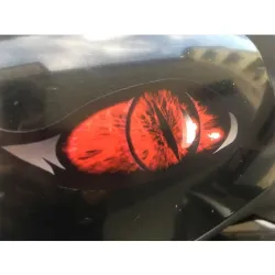 yeux zombies rouges - autocollant vinyle 13 * 5 cm 2 pièces