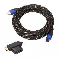 HDMI male to male video cable - HDMI to micro HDMI mini HDMI with mini adapter - audio extension cable 5mCables