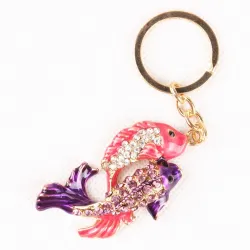 Poisson de couple en cristal - porte-clés