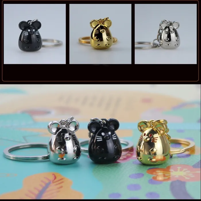 Porte-clés en métal avec une souris
