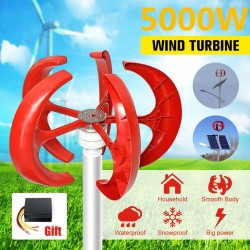 5000W AC 12V-24V - wind turbine generator - lantern - 5 blades motor - vertical axi - kitWind